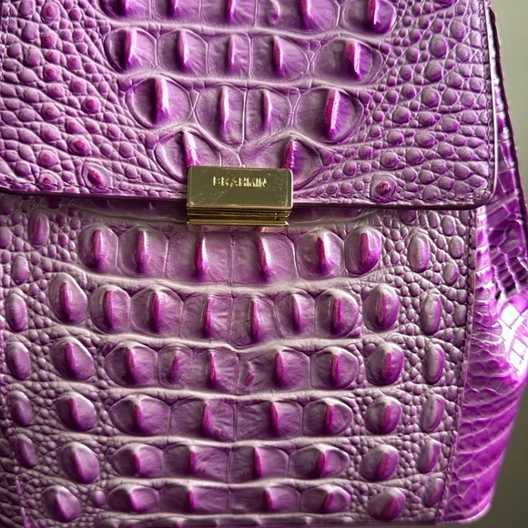 Brahmin Margo Crossbody Shoulder Bag Lilac Essence Melbourne Croc Embossed - Picture 6 of 17